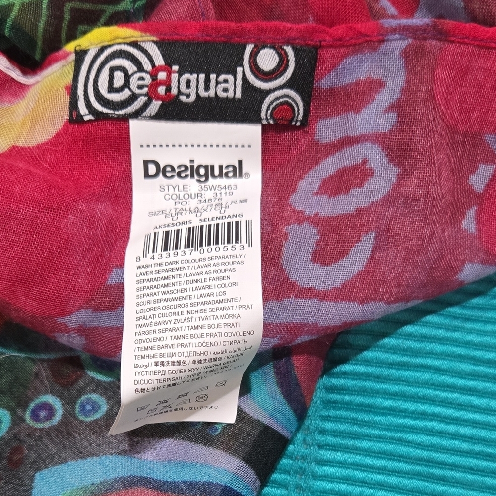 Vibrant Multicolor Patterned Scarf - Picture 2 of 5